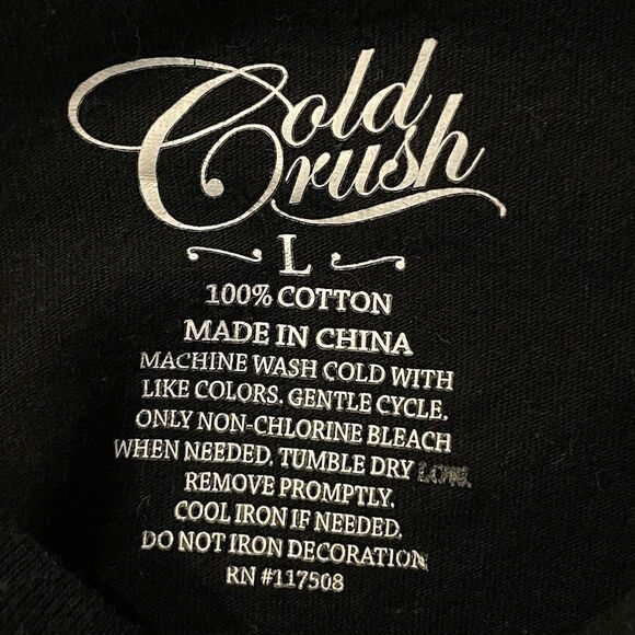 Gold Rush, Women’s, Long-Sleeve, Black, Cropped, Graphic Tee. Size Large. - Picture 4 of 4